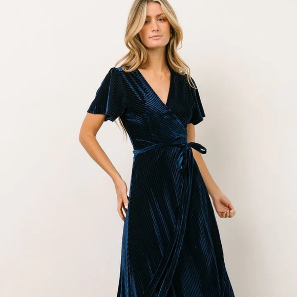 Baltic Born | Dresses | Andi Ribbed Velvet Wrap Dress | Poshmark